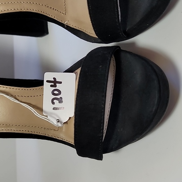 Fashion Nova high block heel platform 7.5 womens black brushed textile - Picture 11 of 11